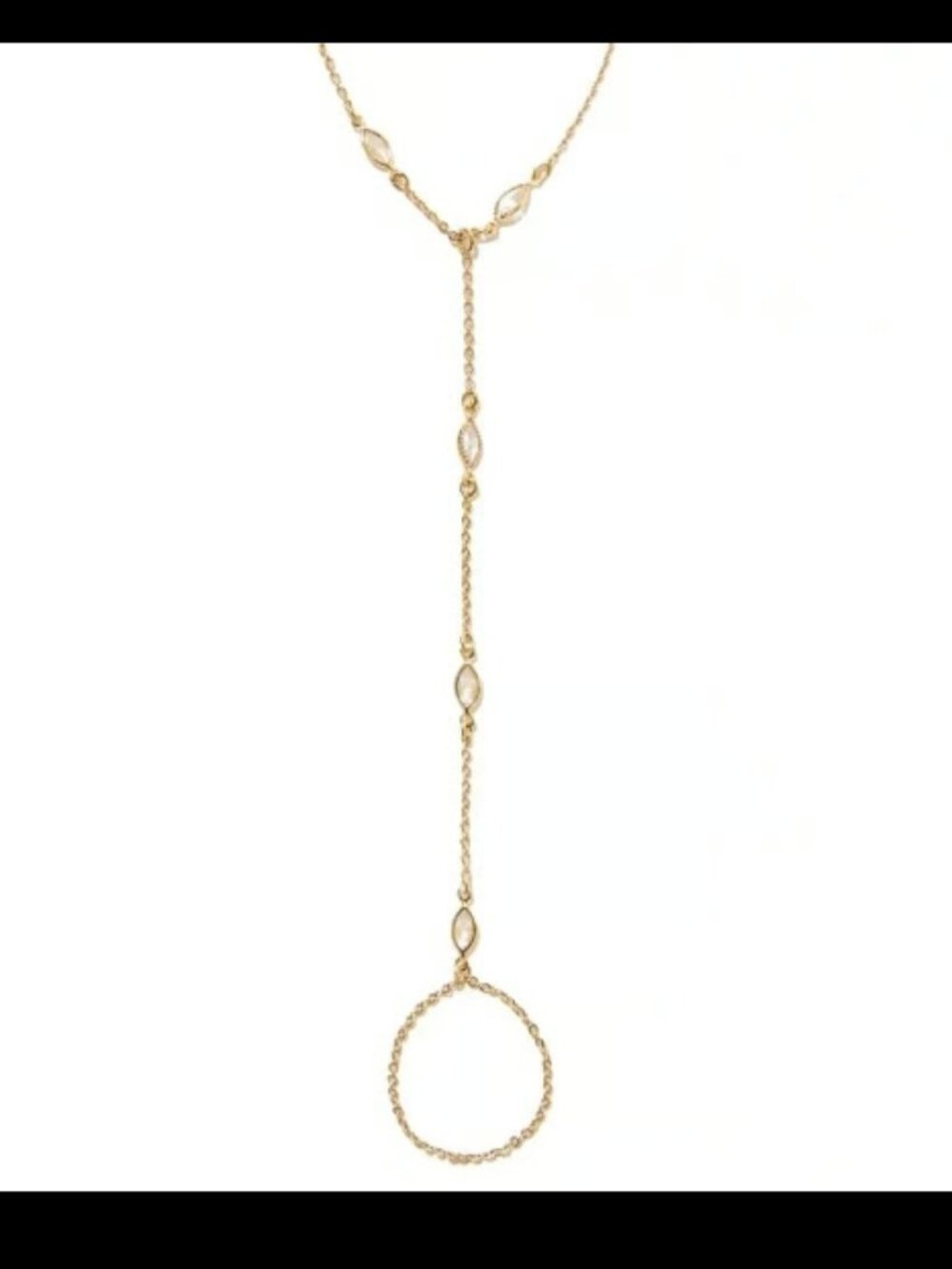 Crystal Haze Crystal Chain Resort Hand Harness Gold Tone 17cm +5cm Extender New